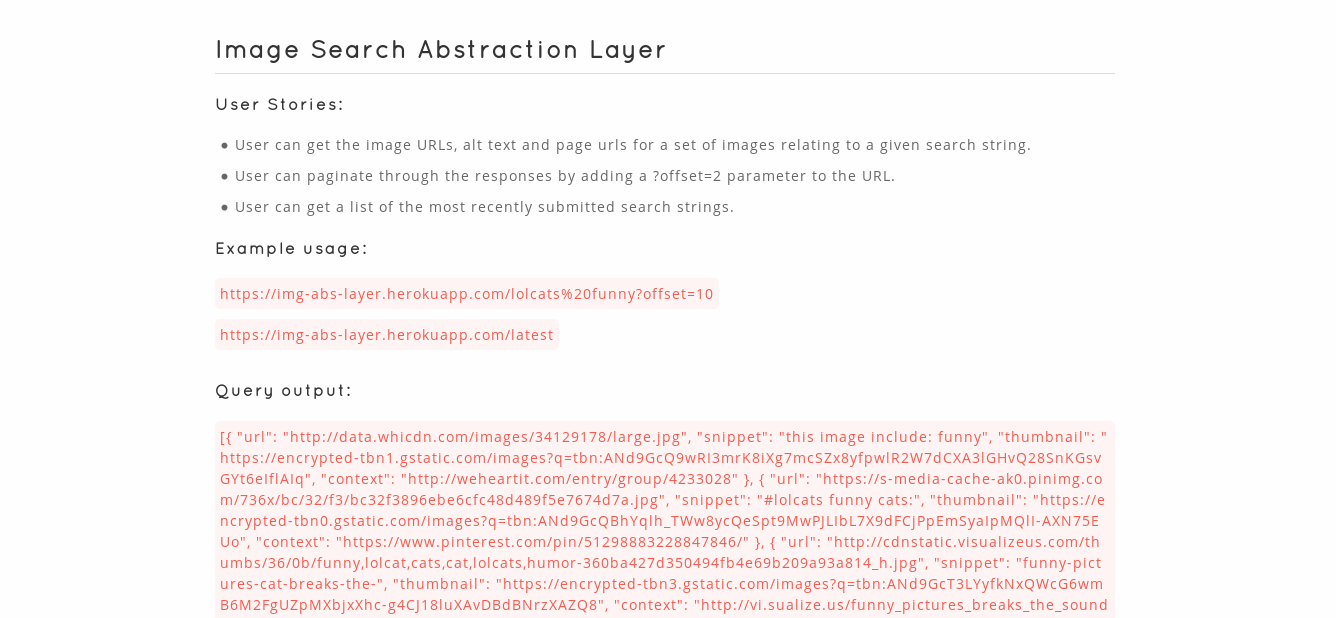 Image Search Abstraction Layer
